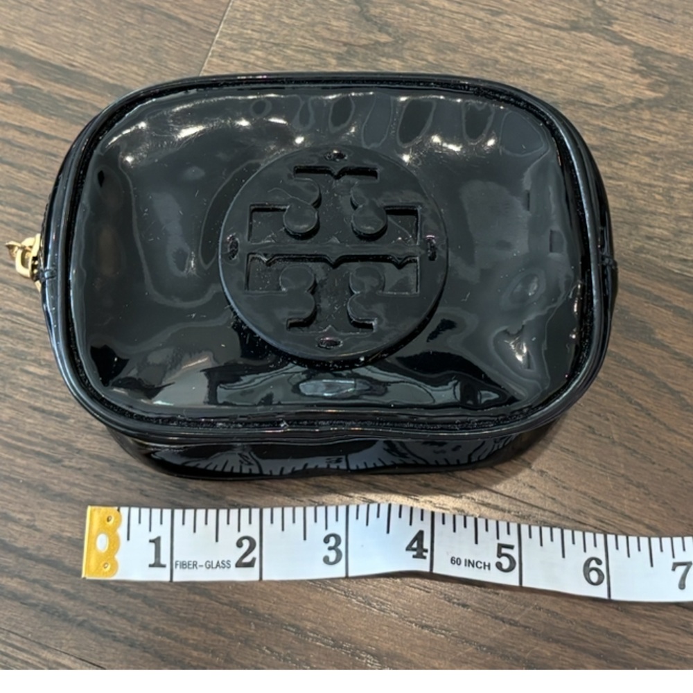 Tory Burch Glossy Black Cosmetic Bag Set of 2, like new - Picture 10 of 16